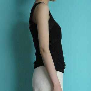 [babaco]mesh body fitted tank-top