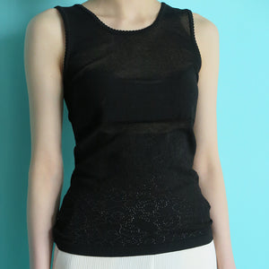 [babaco]mesh body fitted tank-top