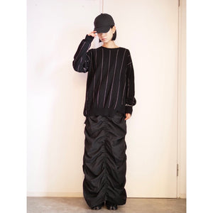 [OLD&VINTAGE] アシンメトリー　ストライプクルーネックニット