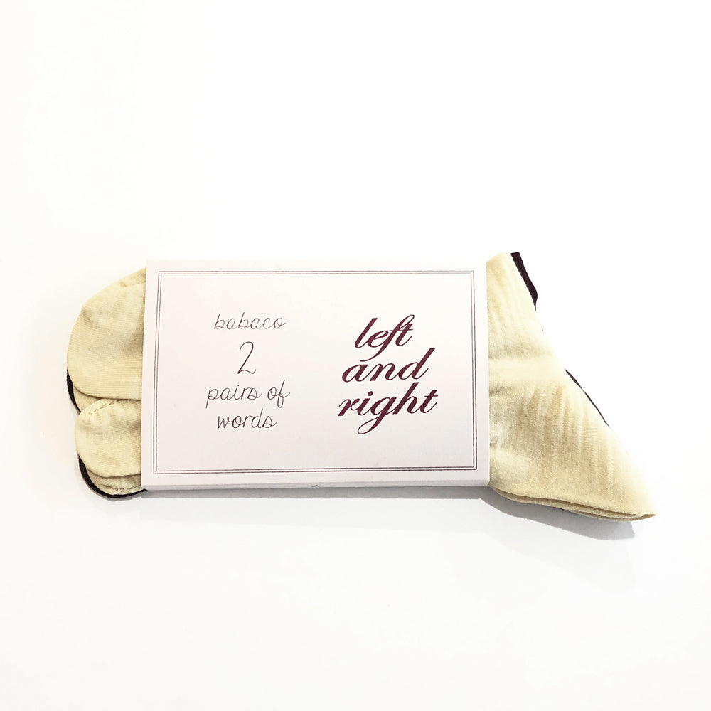 [SALE][babaco] 2 Pairs Of Words “LEFT AND RIGHT”(Cream / Burgundy)