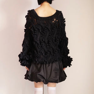 [OLD&VINTAGE] HANDMADEポンポンニットBLACK