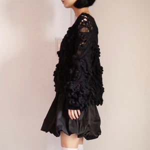[OLD&VINTAGE] HANDMADEポンポンニットBLACK