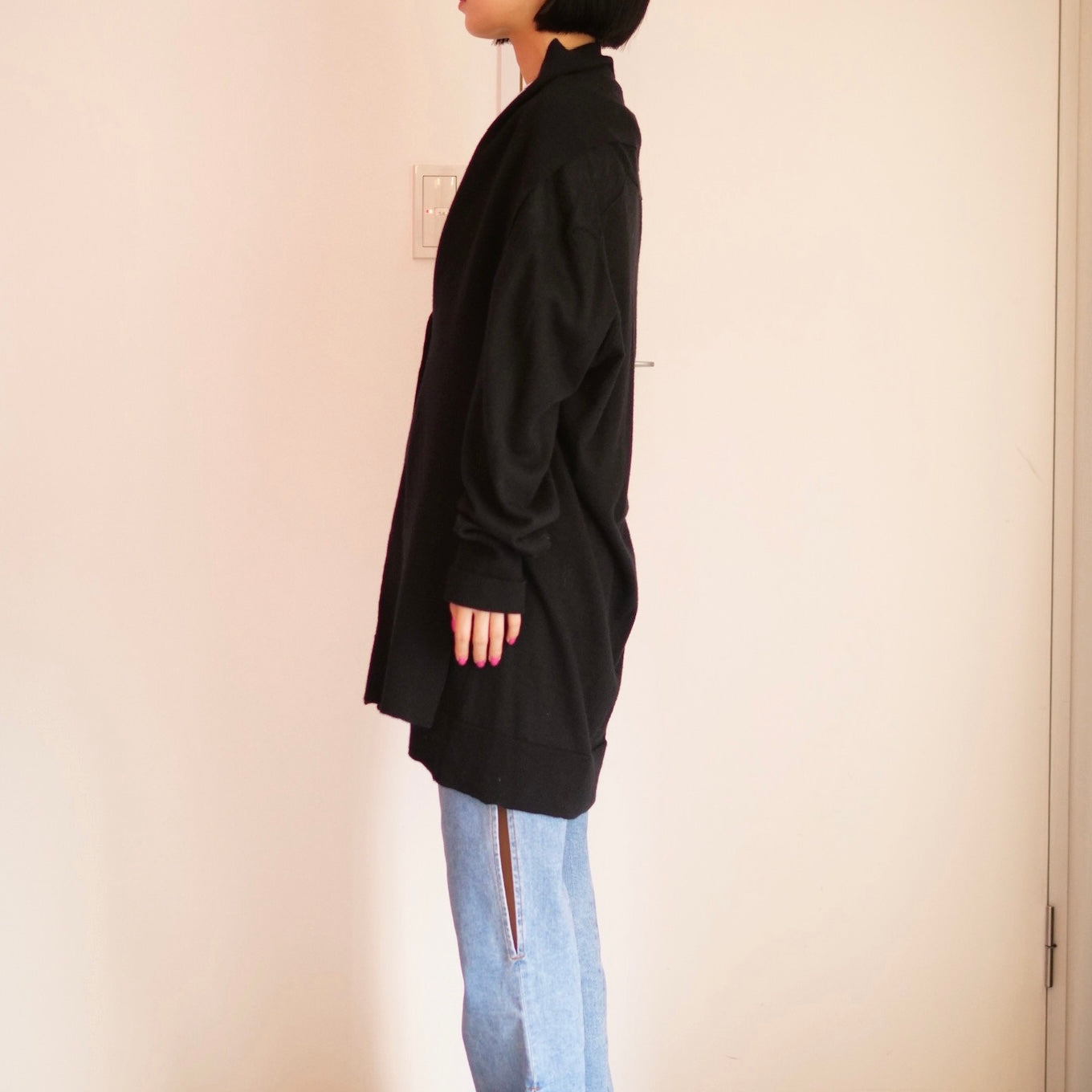 [OLD&VINTAGE] BALENCIAGA　レイヤードロングニットカーデ