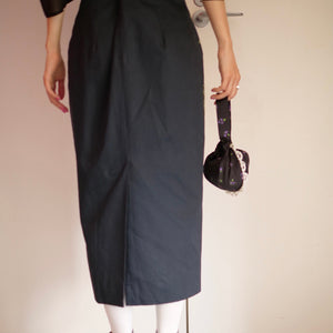 [OLD&VINTAGE] DRIES VAN NOTEN FROWER PRINT PENCIL SKIRT