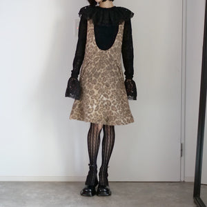 [OLD&VINTAGE] DEEPネックLEOPARDミニONEPIECE