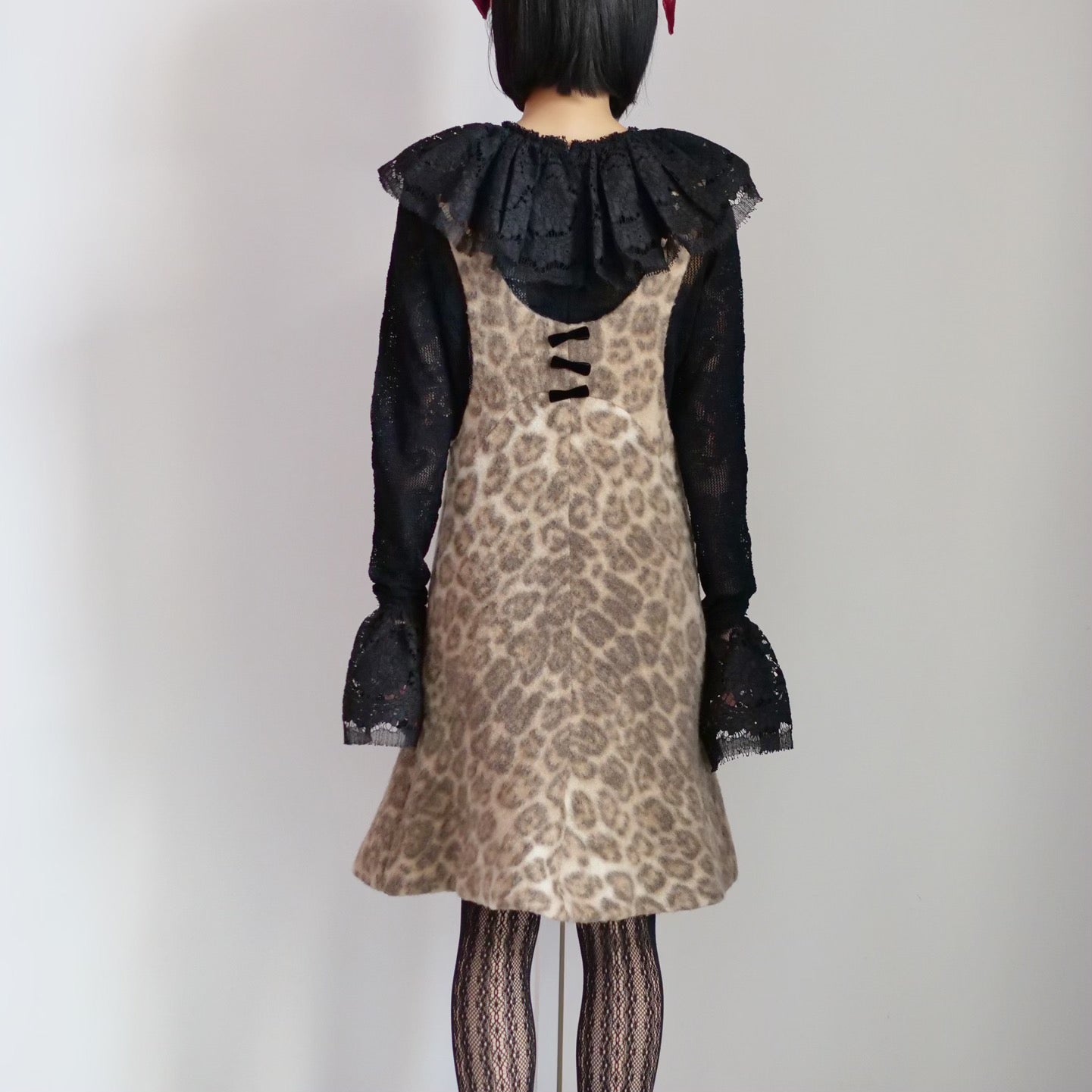[OLD&VINTAGE] DEEPネックLEOPARDミニONEPIECE