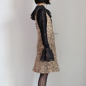 [OLD&VINTAGE] DEEPネックLEOPARDミニONEPIECE