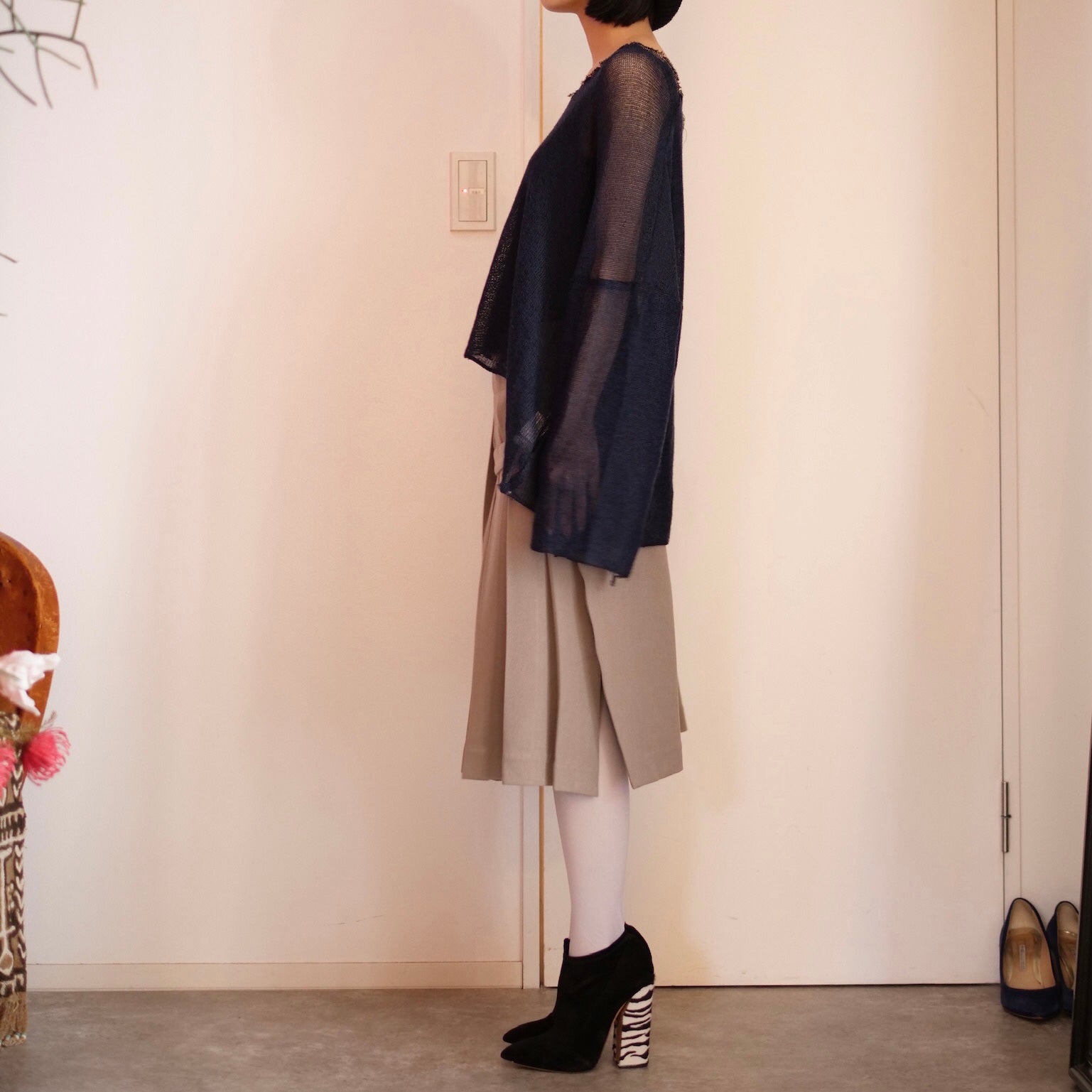 [OLD&VINTAGE] メッシュニット　ネイビー
