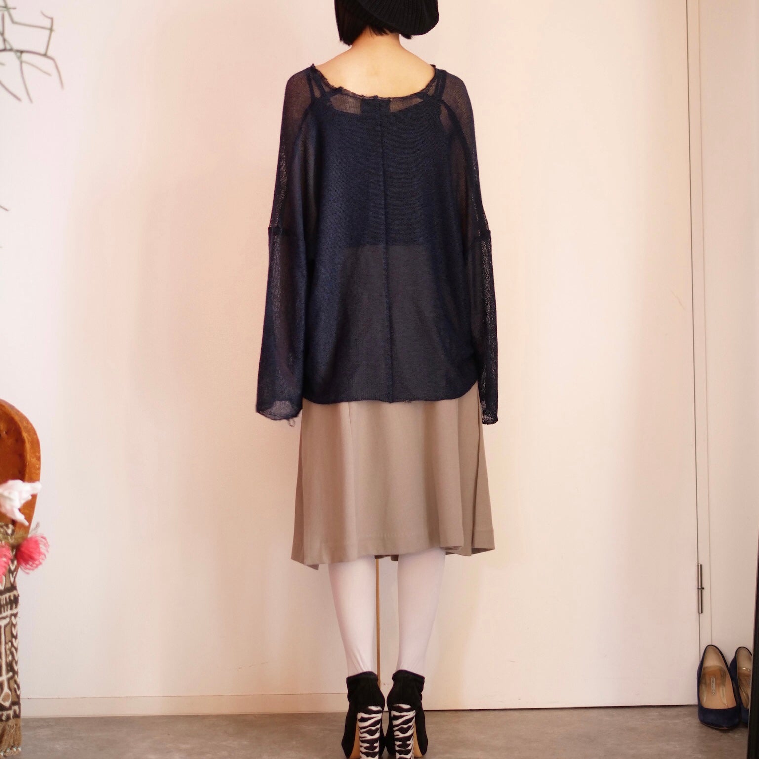 [OLD&VINTAGE] メッシュニット　ネイビー