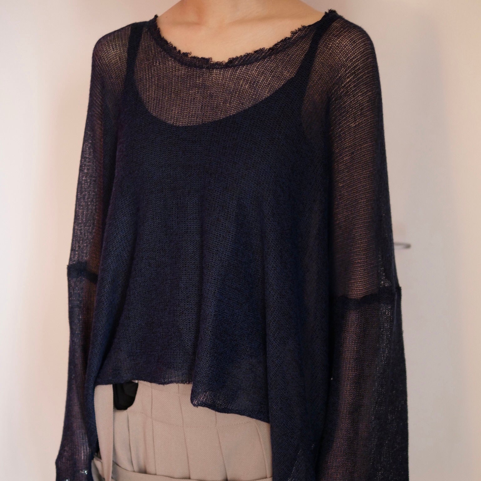 [OLD&VINTAGE] メッシュニット　ネイビー