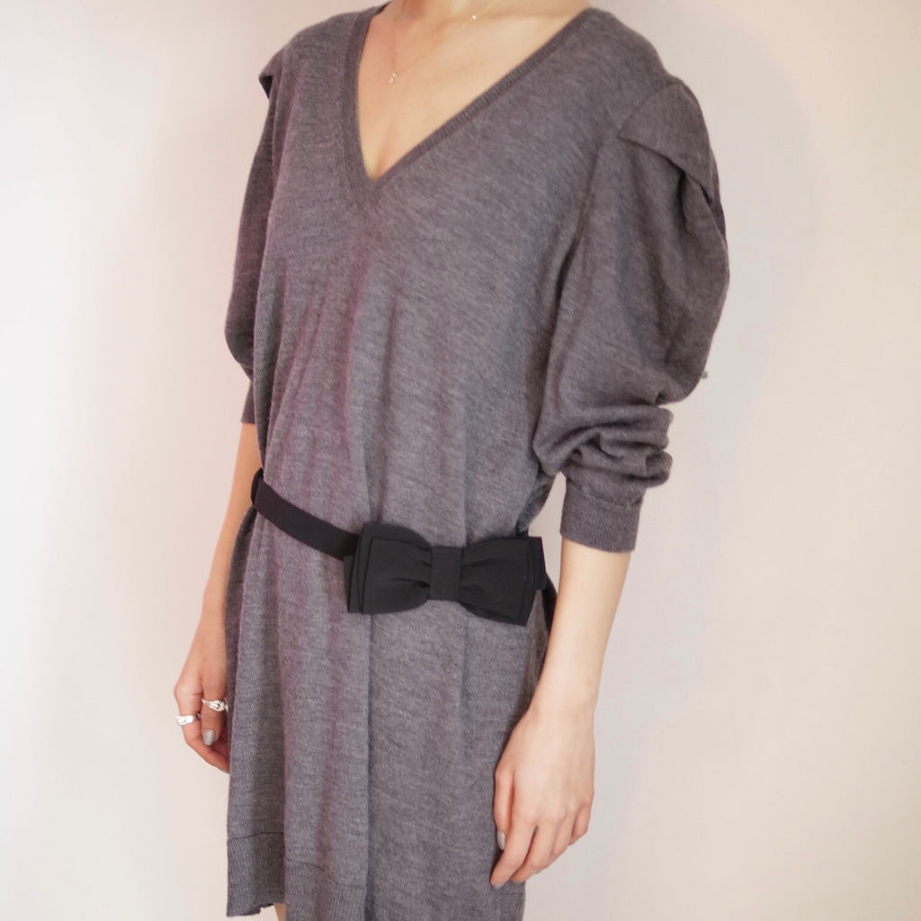 [OLD&VINTAGE] miu miu power shoulder knit with ribbon