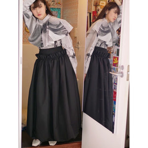 HAENGNAE OMOCHI BALLOON SKIRT / Black