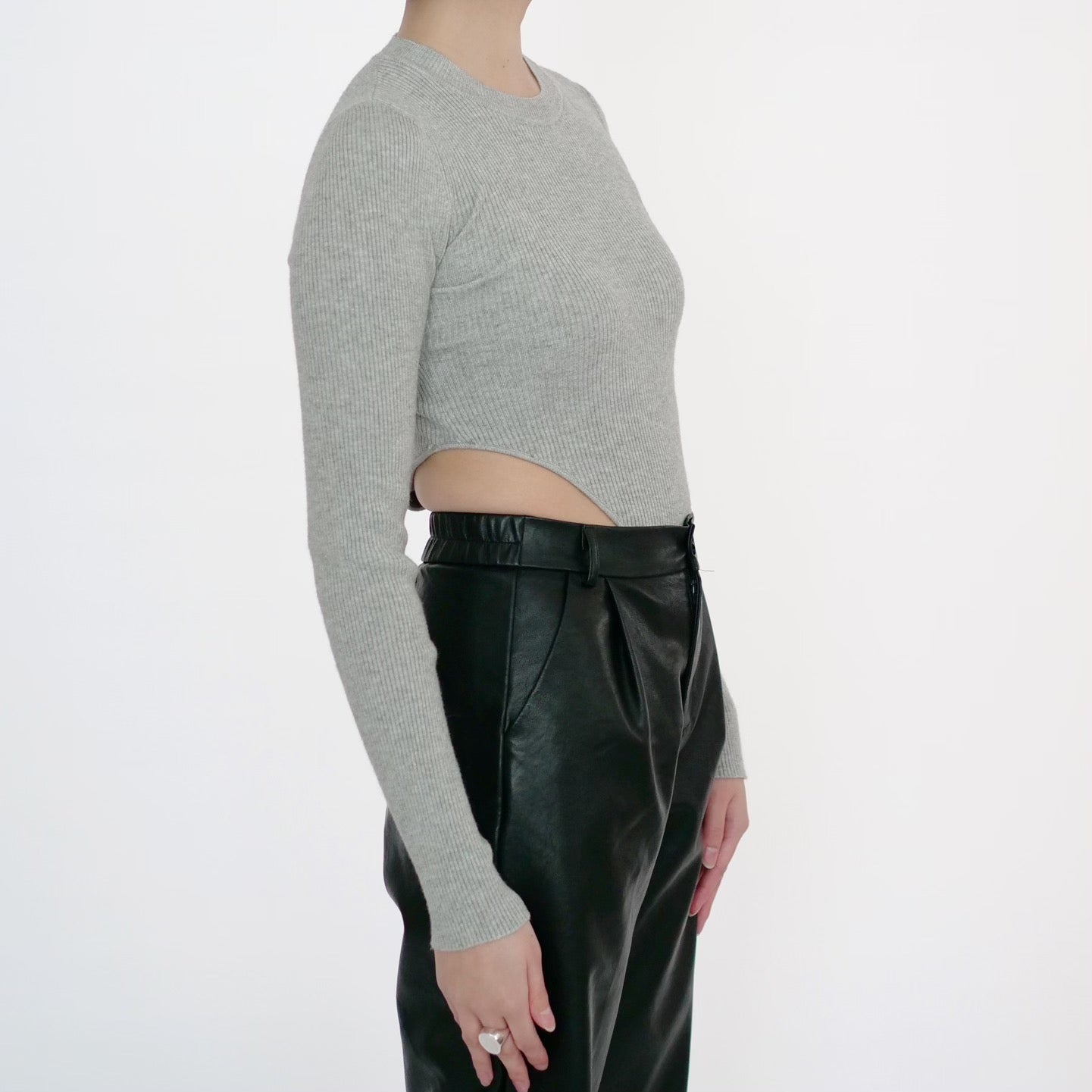 MADROMY　RIB KNIT BODY SUIT (GREY)
