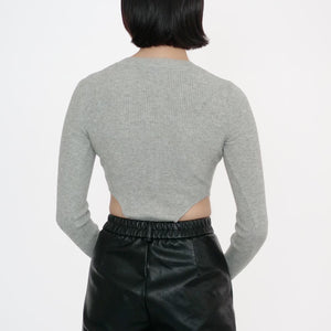 MADROMY　RIB KNIT BODY SUIT (GREY)
