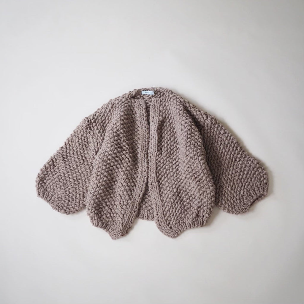 maiami pearl pattern big cardigan [GREIGE]
