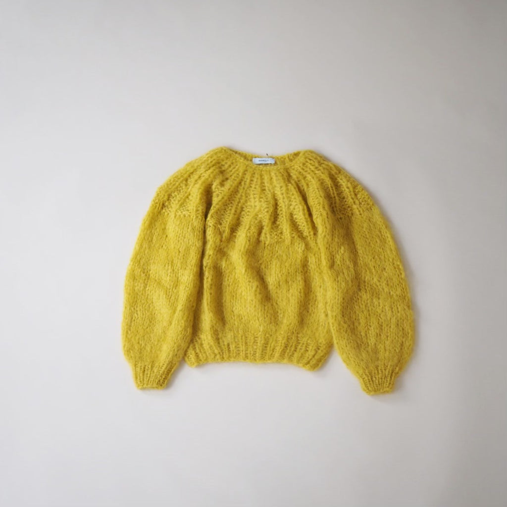 MAIAMI mohair pleated swater(lime)