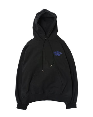 [Name.] NORMAN ROCKWELL PRINTED HOODED SWEATER (BLACK/SIZE0)