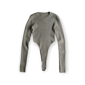 MADROMY　RIB KNIT BODY SUIT (GREY)