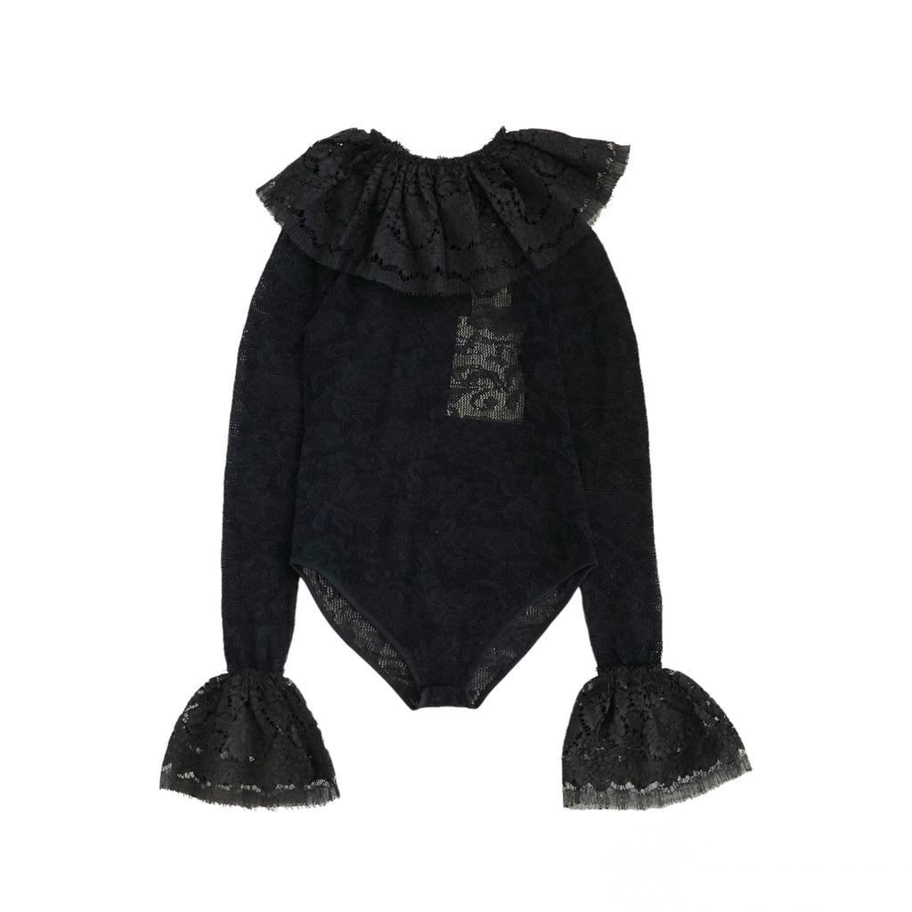 HAENGNAE SHUMAI LACE LEOTARD / Black