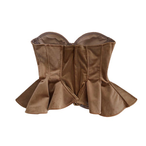 HAENGNAE CHIKUWABU VELVET BUSTIER / Beige