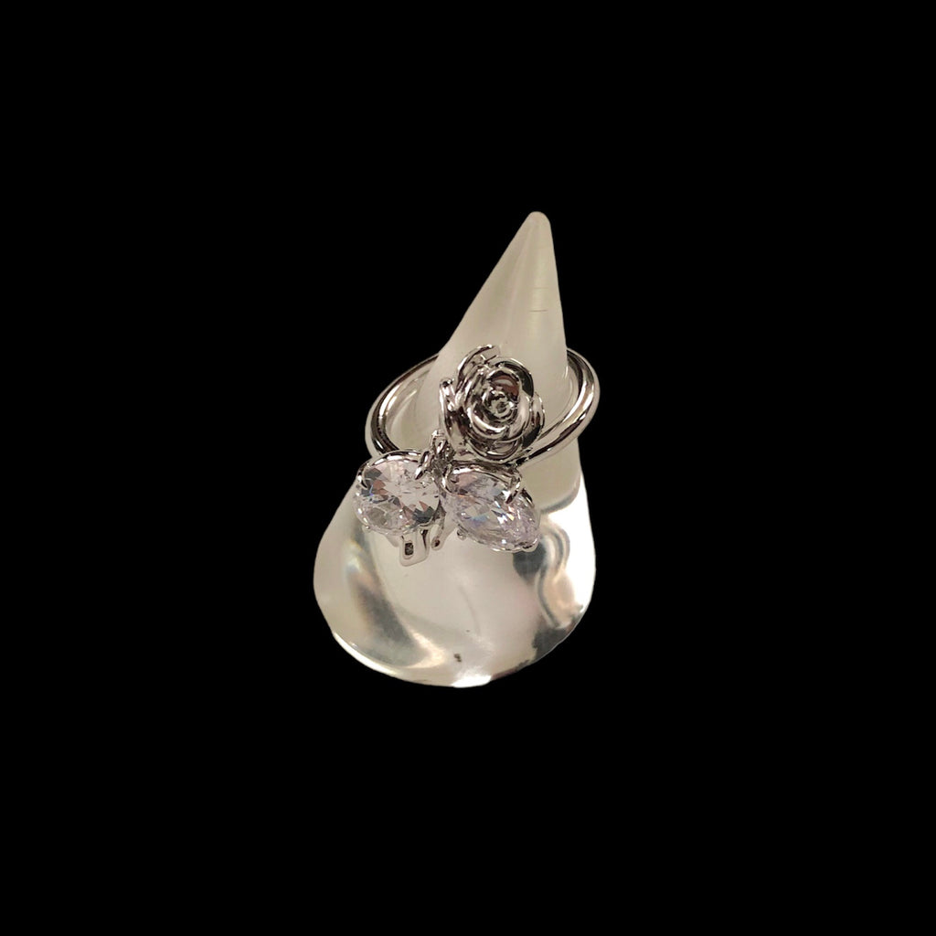 SHUSHU/TONG  upside down metal rose ring