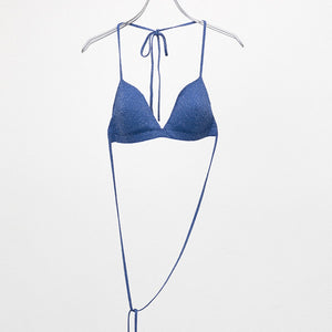 [babaco] METALLIC BIKINI TOP (NIGHT BLUE)