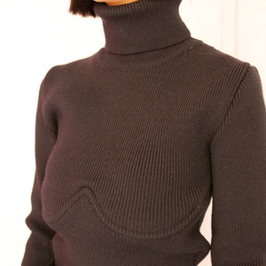 [OLD&VINTAGE] BALENCIAGA　カップワイヤーデザインタートルネックニット