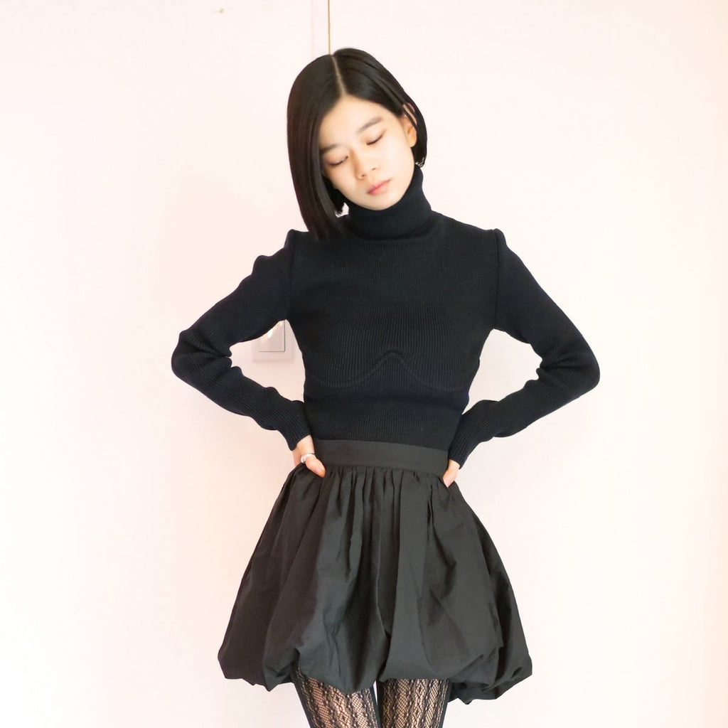 [OLD&VINTAGE] BALENCIAGA　カップワイヤーデザインタートルネックニット