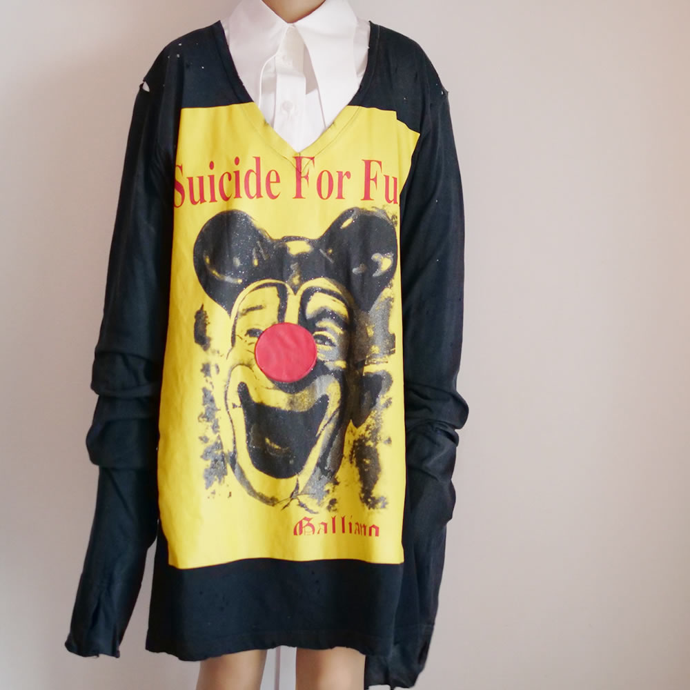 [OLD&VINTAGE] JOHN GALLIANO 2008AW Suicide for fun? LONG SLEEVE CT