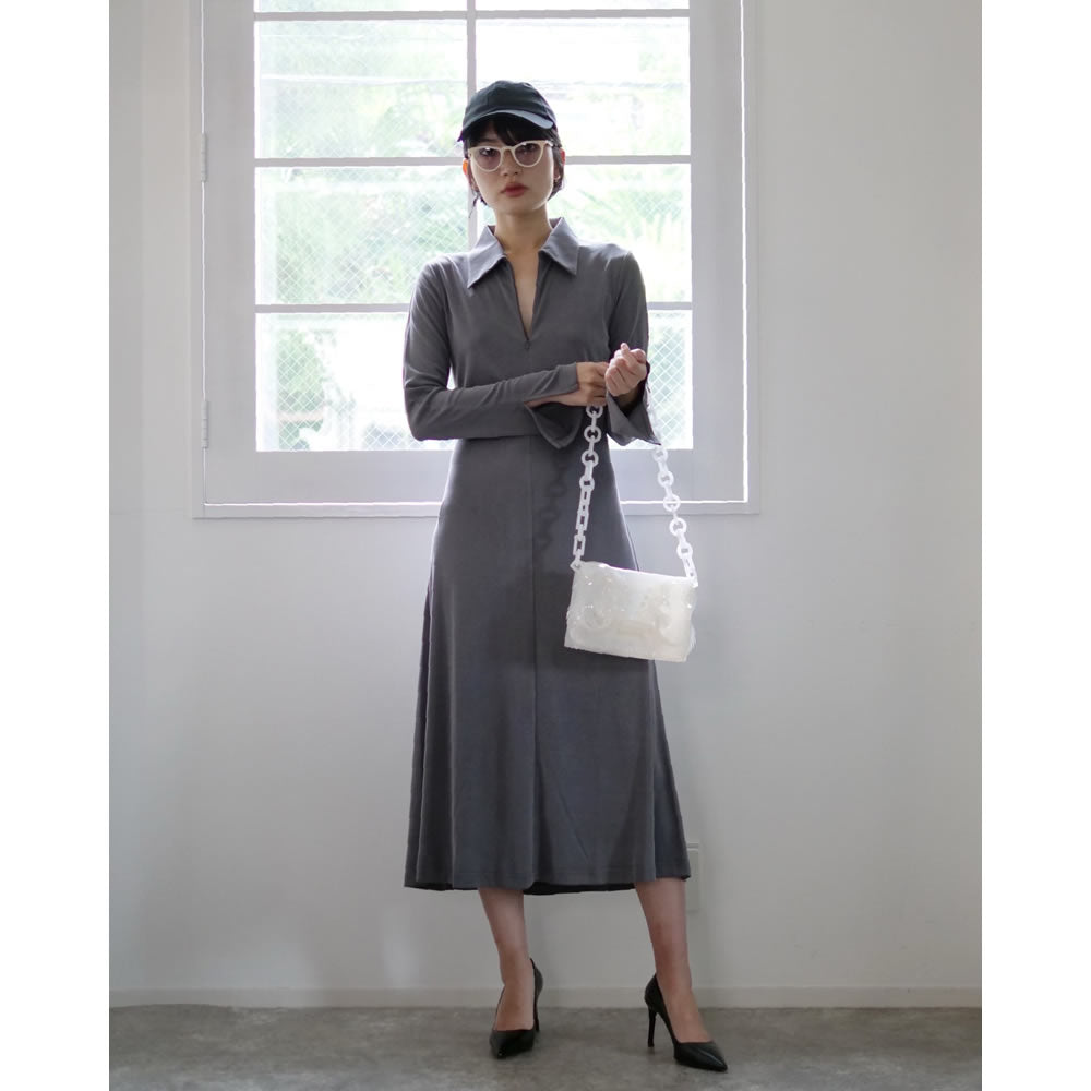 JOHN Grey Scarlet Zip-Up Dress / GREY