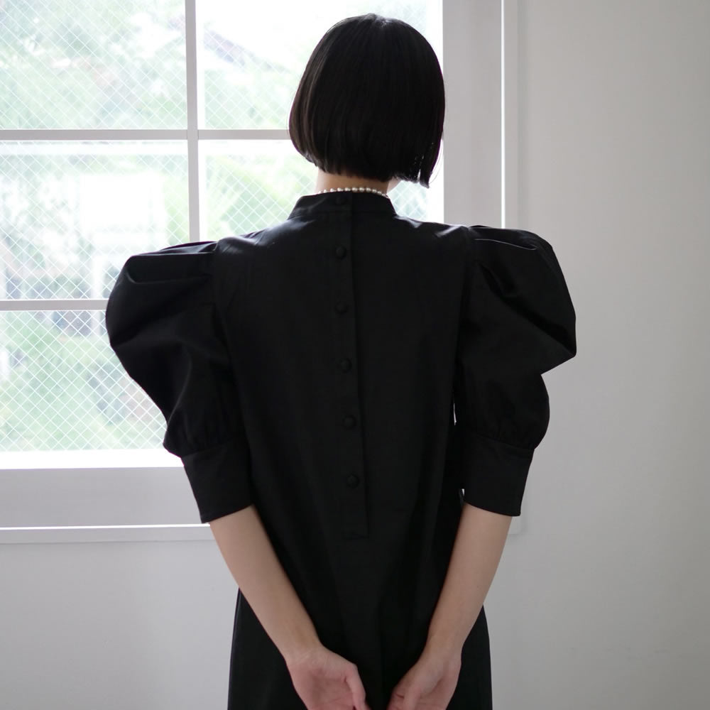 予約 JOHN Mutton Sleeve Dress / Black　
