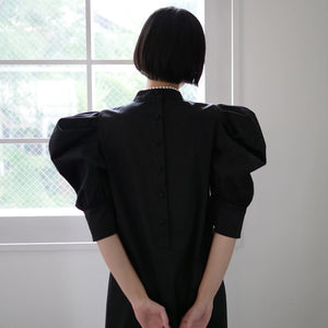 予約 JOHN Mutton Sleeve Dress / Black – dim at noon