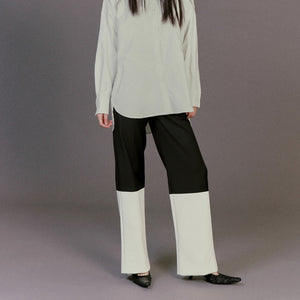 While Wellington Wool Trousers / WHITE&BLACK