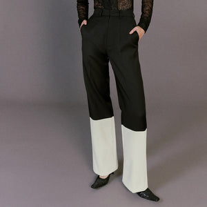 While Wellington Wool Trousers / WHITE&BLACK