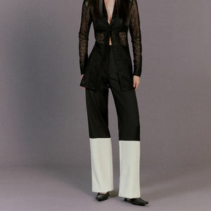 While Wellington Wool Trousers / WHITE&BLACK