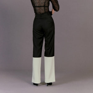 While Wellington Wool Trousers / WHITE&BLACK