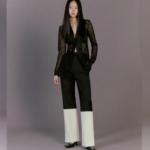 While Wellington Wool Trousers / WHITE&BLACK