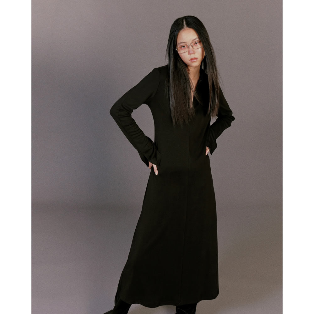 JOHN Grey Scarlet Zip-Up Dress / BLACK