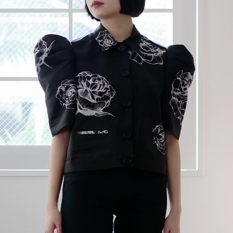[SALE]KIMHEKIM ROSAMUND SHORT SLEEVED SHIRTS (BLACK)
