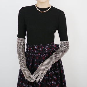 [SALE]KIMHEKIM CHECKED VELVET LONG GLOVES