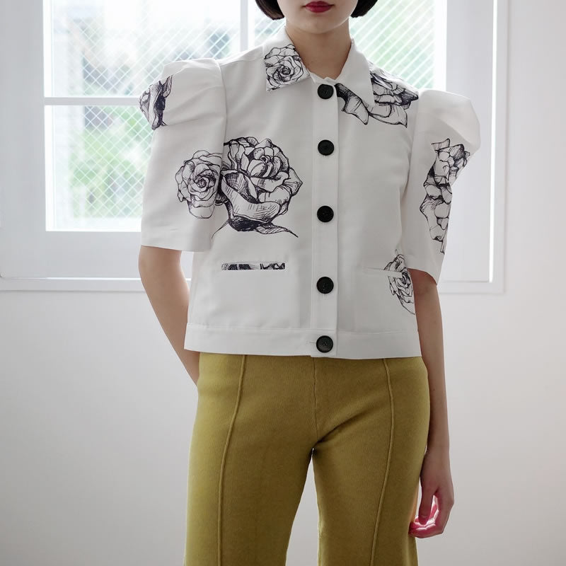 KIMHEKIM ROSAMUND SHORT SLEEVED SHIRTS (WHITE)