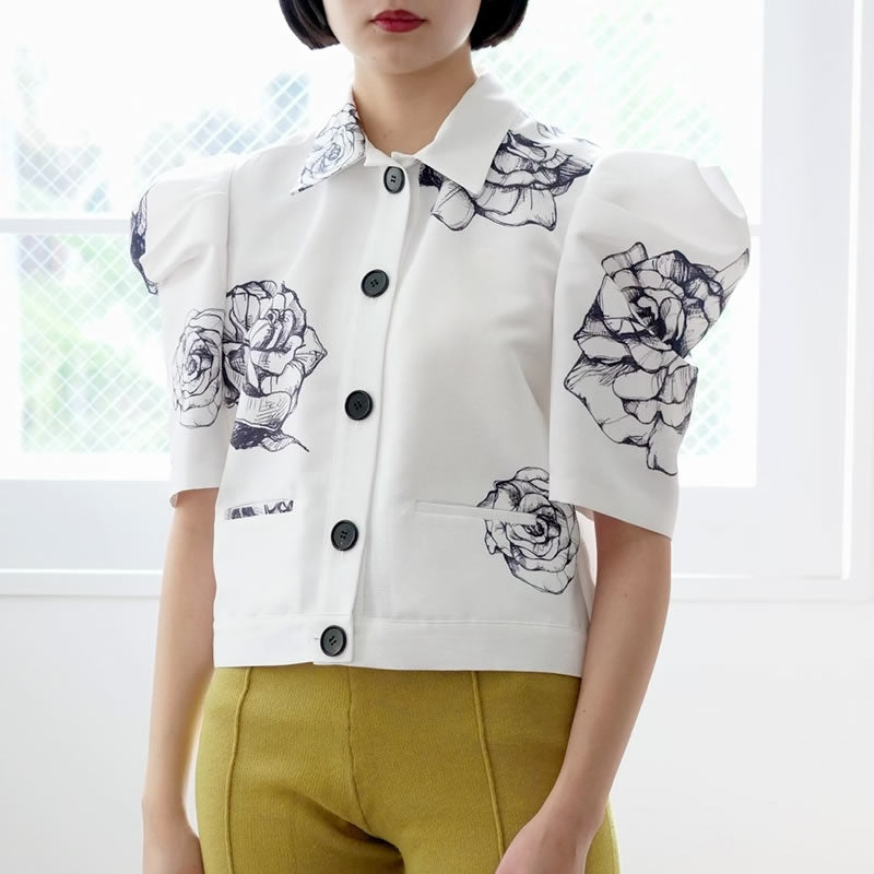 [SALE]KIMHEKIM ROSAMUND SHORT SLEEVED SHIRTS (WHITE)
