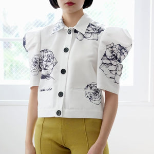 KIMHEKIM ROSAMUND SHORT SLEEVED SHIRTS (WHITE)