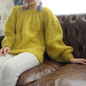 [maiami] mohair pleated swater(lime)