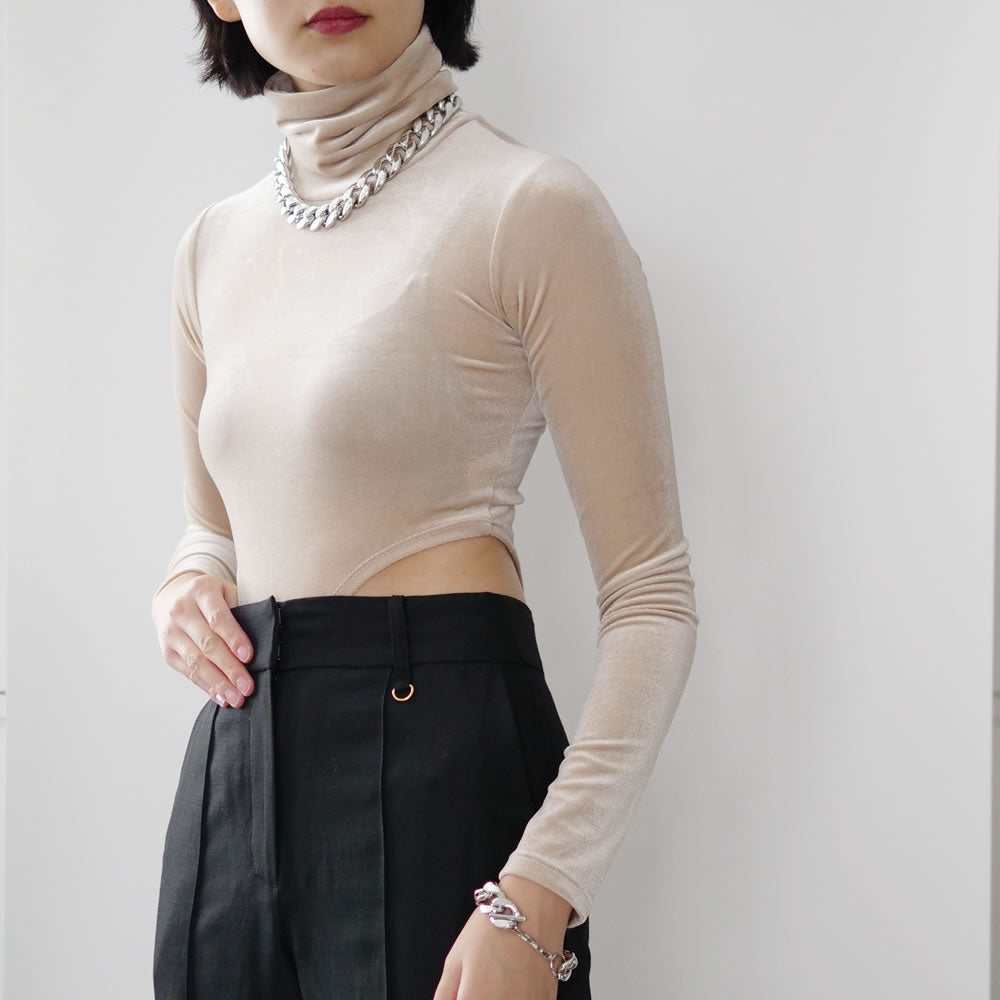 [SALE]MADROMY　VELOR DEEP CUT BODY SUIT