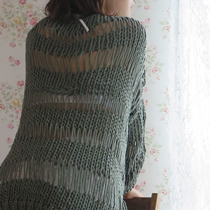 MAIAMI : DROPSTITCH OVERSIZED SWEATER(OLIVE)