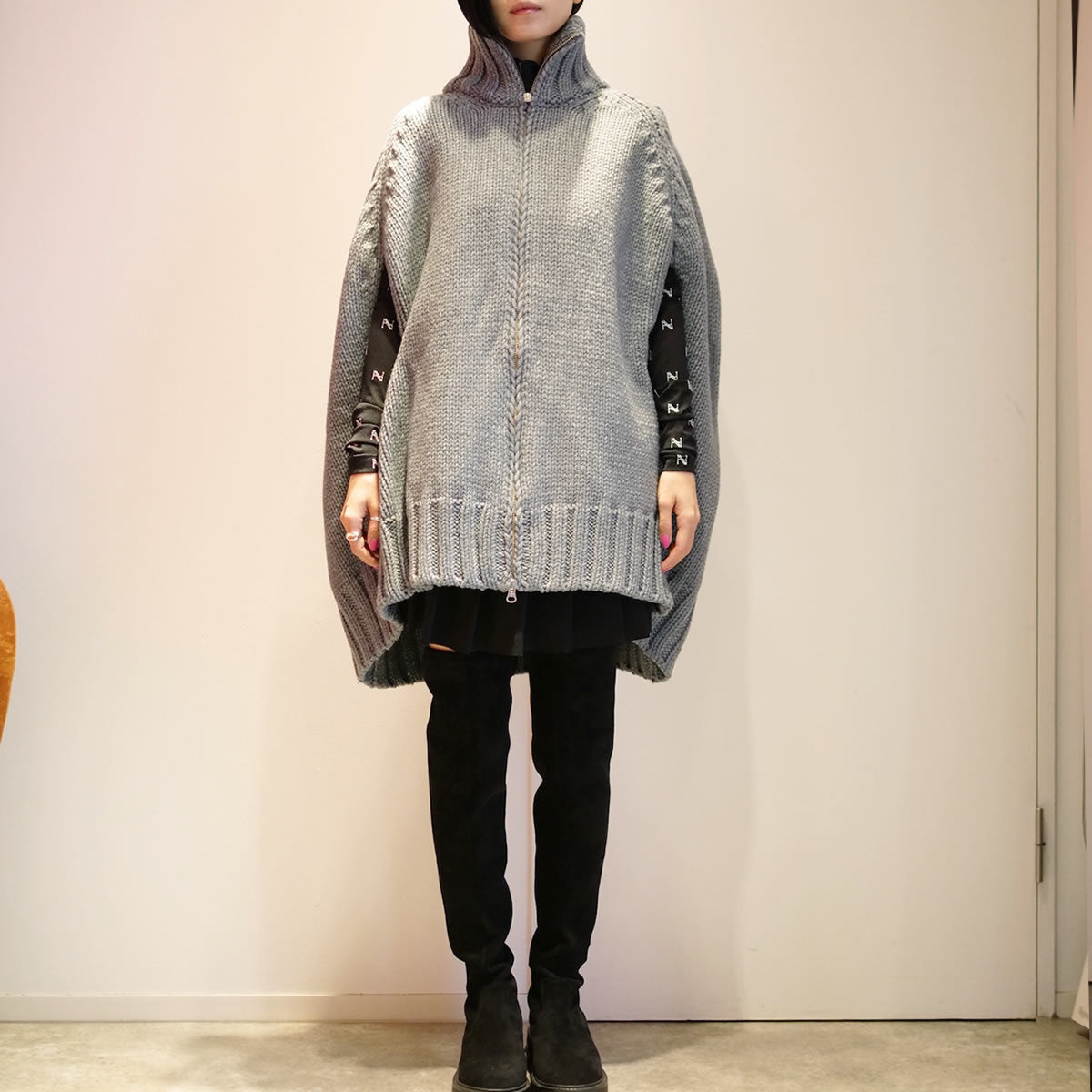 MM6 Maison Margiela ニット ケープ(GREY)