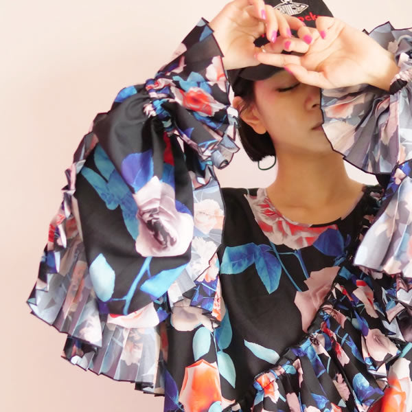 [OLD&VINTAGE] MSGM フラワープリントFRILLブラウス