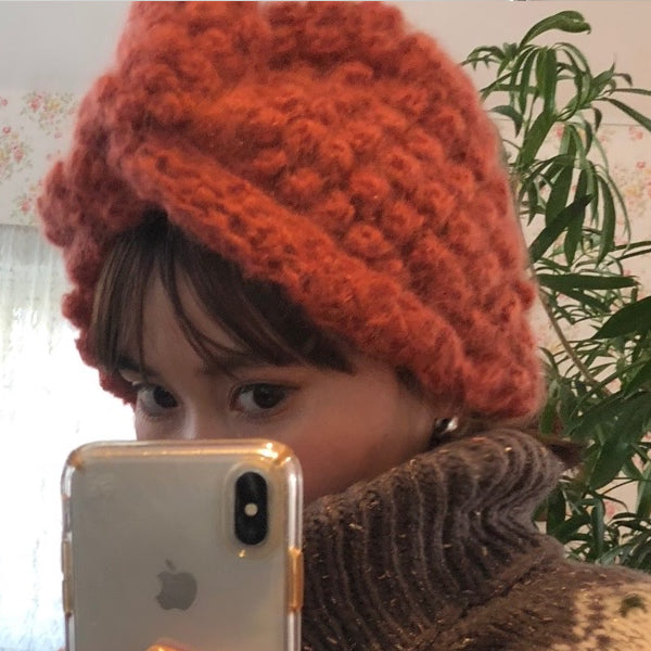 Mes Demoiselles　ポンポンニットビーニー SNIF TERRACOTTA