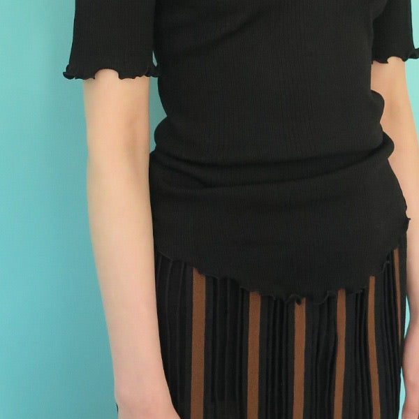 [SALE] HAKUJI random rib H/S pullover(BLACK)